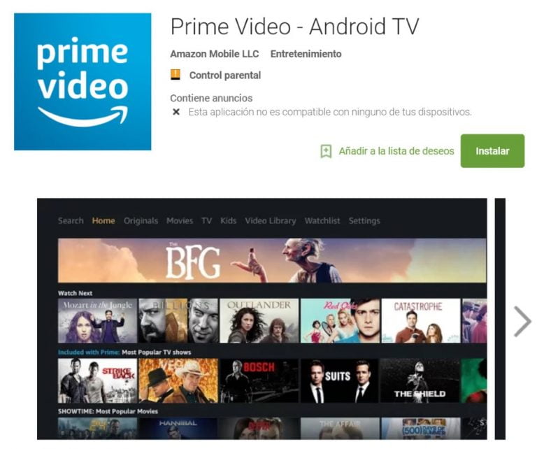 Amazon Prime Video para Android TV disponible en la Google Play Store ...
