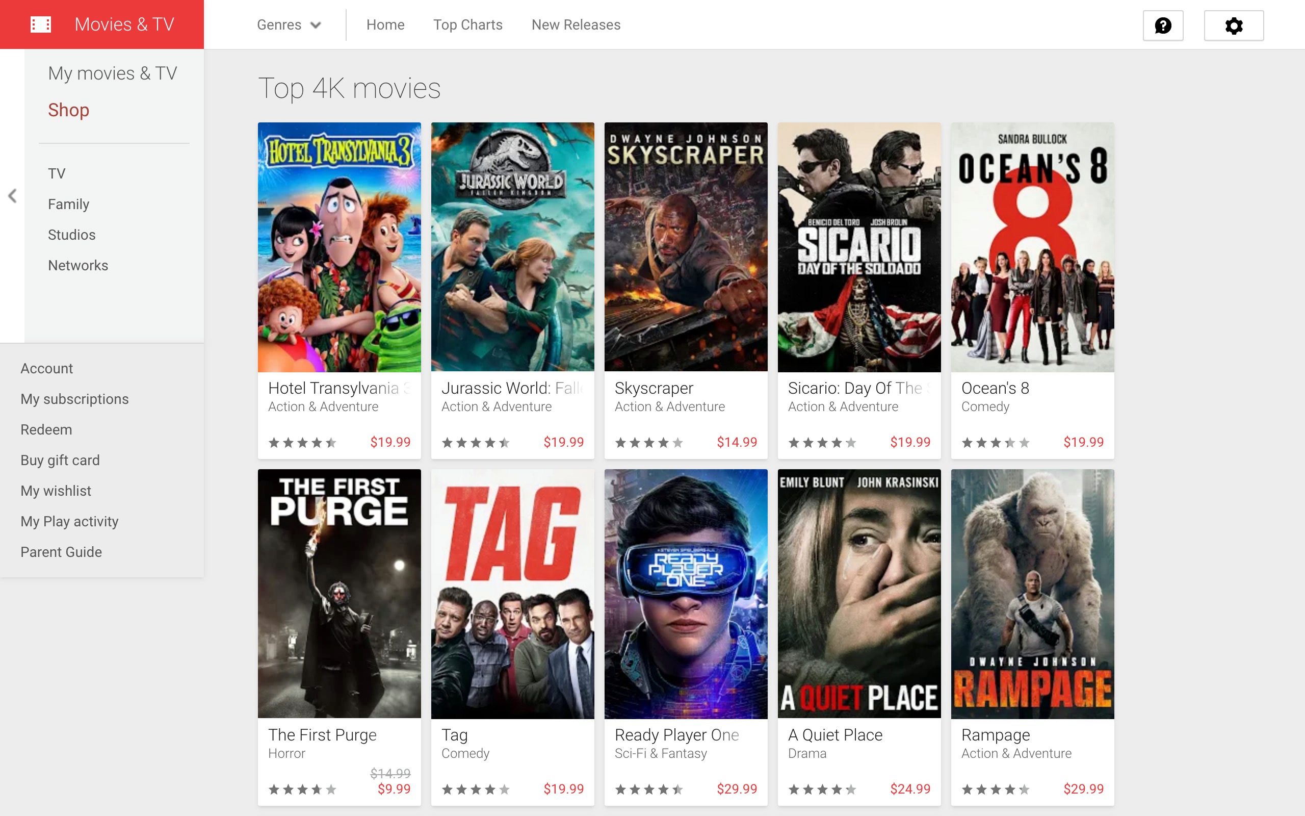 Google Play Filmes e TV, atualizando as compras ...