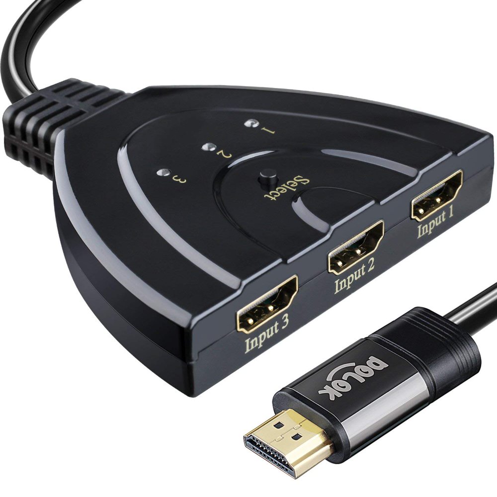 HDMI Switch, POLOK Gold Plated 3