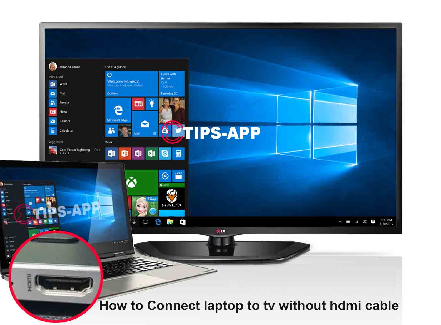 how to connect laptop to tv without hdmi cable