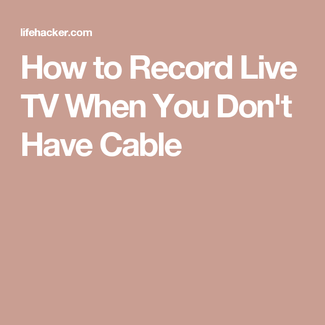 How to Record Live TV When You Don