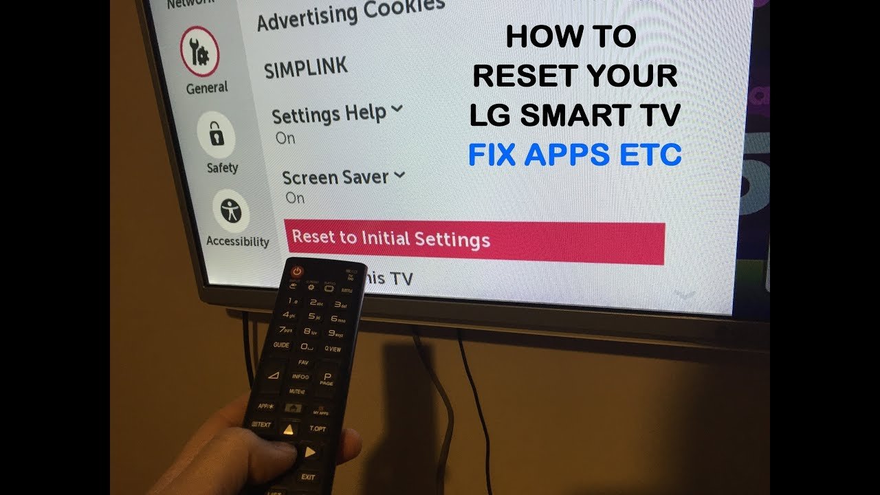 How to reset your LG Smart tv to factory intial default ...
