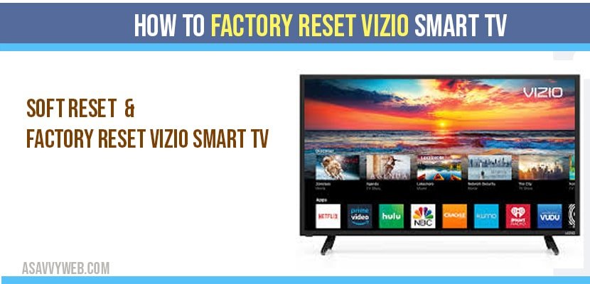 How to Soft Reset and Factory reset VIZIO Smart tv