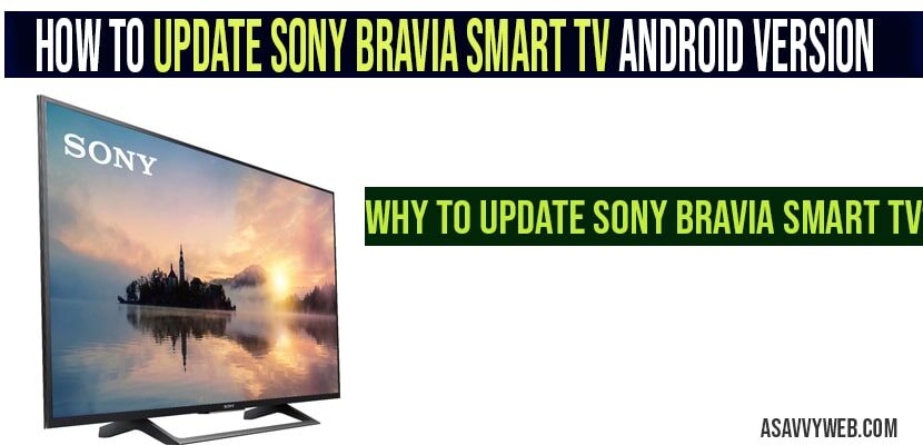 How to update Sony BRAVIA Smart TV Android Version