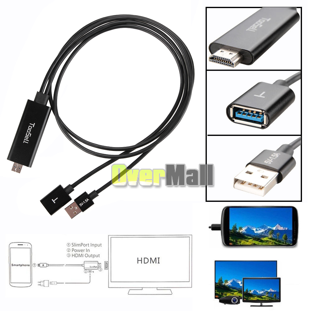Mini USB MHL To HDMI 1080P TV Adapter Cable For Samsung Galaxy S9 S8 ...