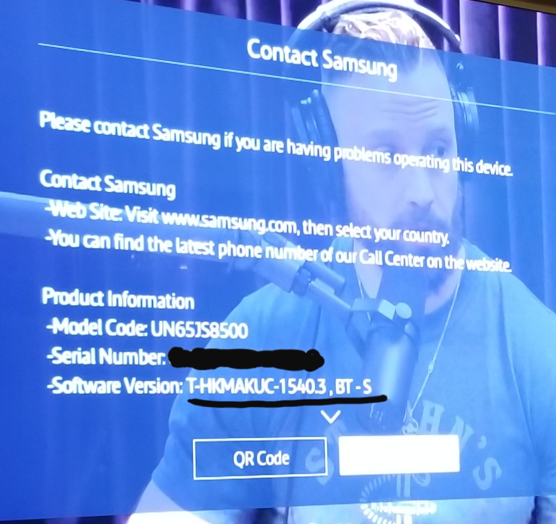 Samsung JS8500 Software Version SMART HUB issues