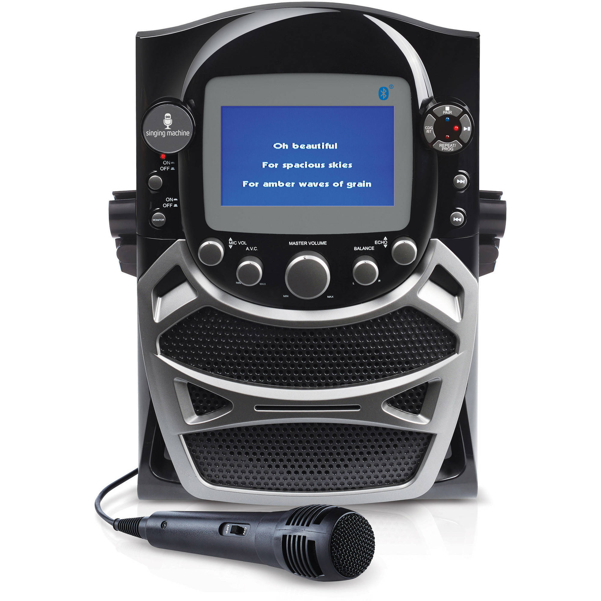 Singing Machine CD+G Karaoke Bluetooth System Built