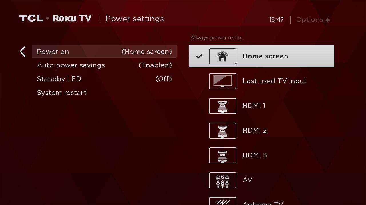 TCLUSA  Set What Your TCL Roku TV Displays Upon Power ON