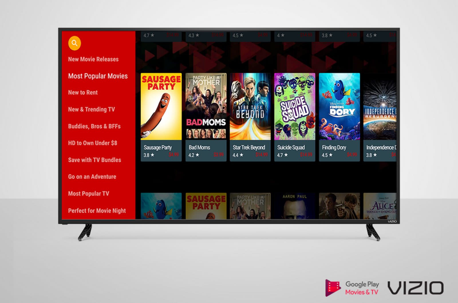 Vizio TVs add the Google Play video app