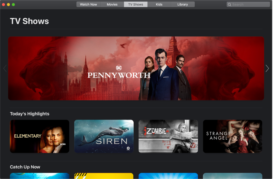 Watch TV shows in the Apple TV app on Mac